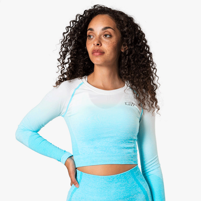 Bild av ICIW Ombre Seamless L/S Crop Top, Ocean Blue