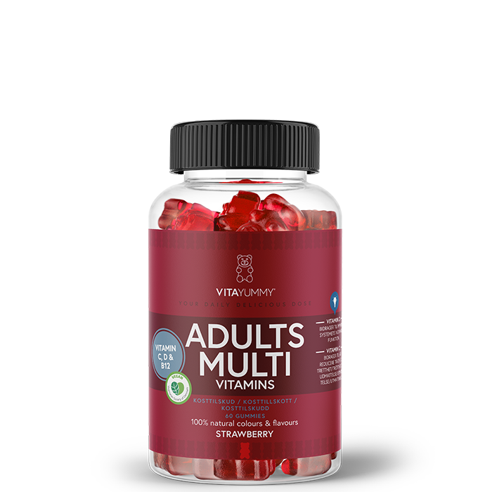Multivitamin Vuxen Jordgubb 60 Gummies