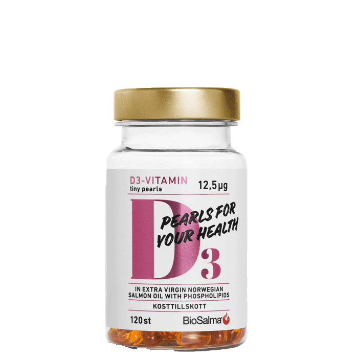 D3-vitamin + Laxolja 120 små kapslar