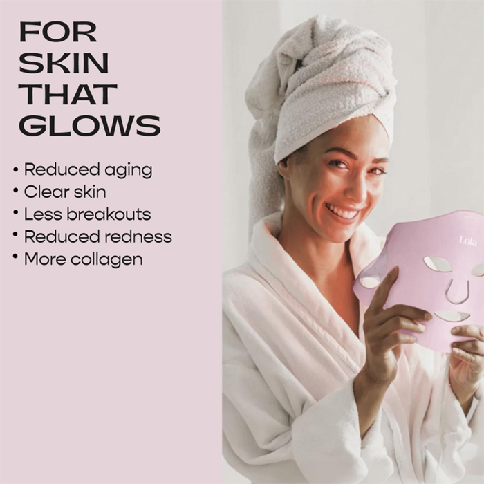 Glow Led Ansiktsmask Rosa