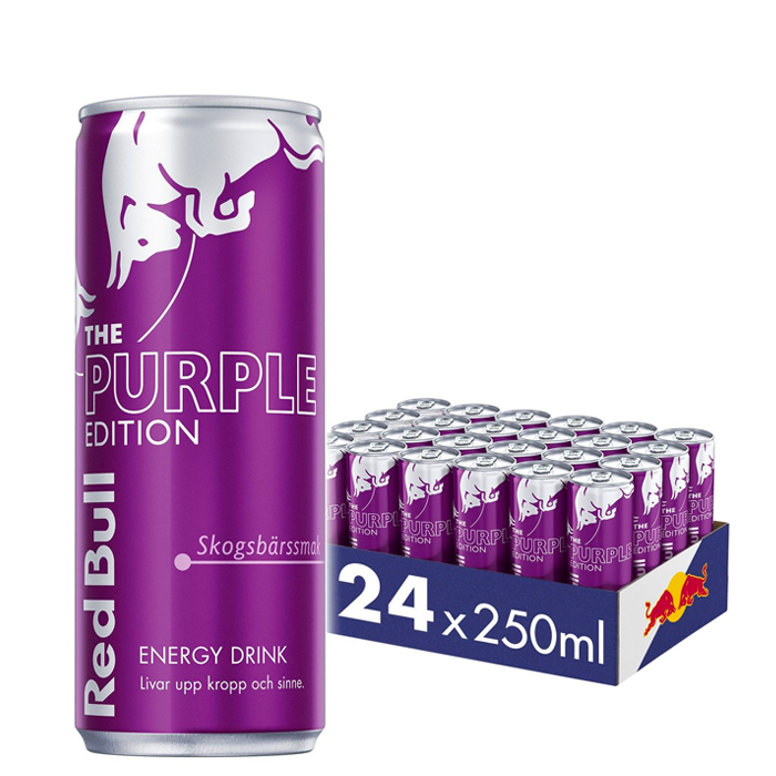 24 x Red Bull Energidryck Flak 250 ml Purple Edition Skogsbär