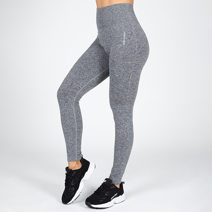 Quincy Seamless Leggings, Grey Melange - Gorilla Wear