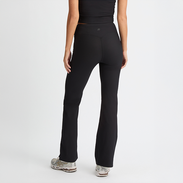 Ribbade Flare Tights Svart