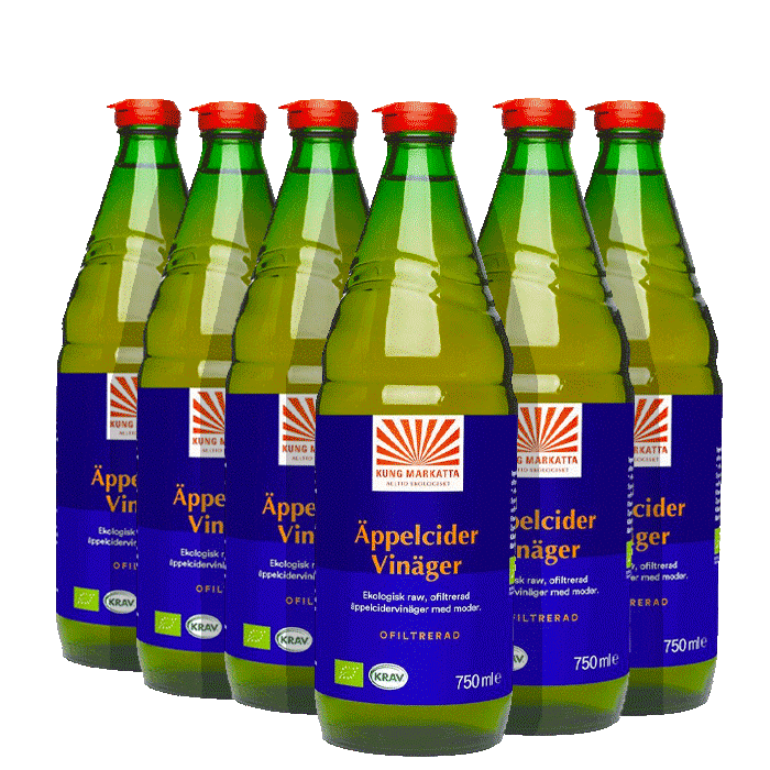 6 x Äppelcidervinäger Ofiltrerad 750 ml