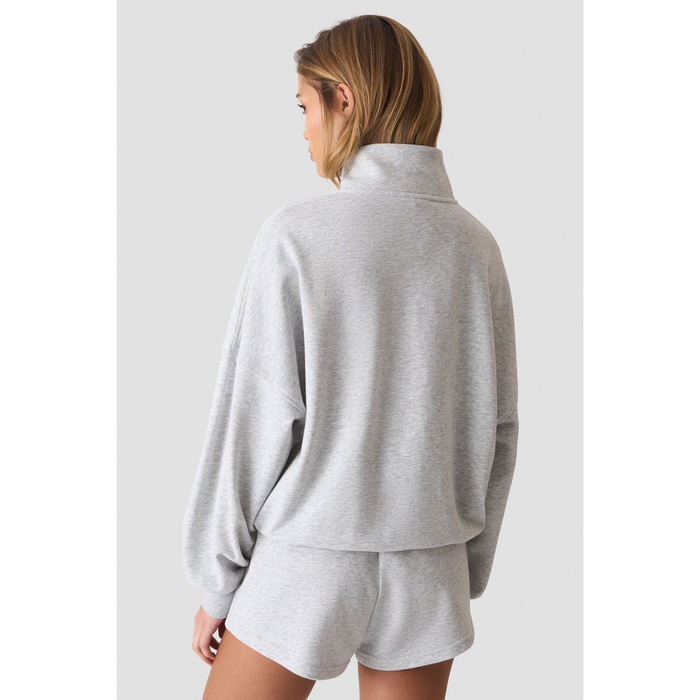 Everyday Terry Sweatshirt med Kort Dragkedja Gr&aring;