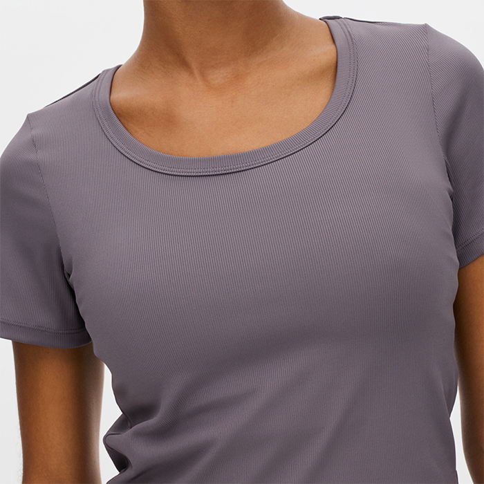 Rib Tr&auml;ningstshirt Lila