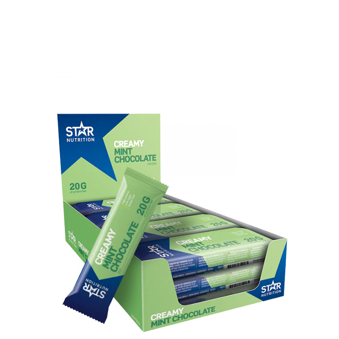 Bild av 12 x Star Nutrition Protein Bar, 55g, Mint Chocolate - Kort datum