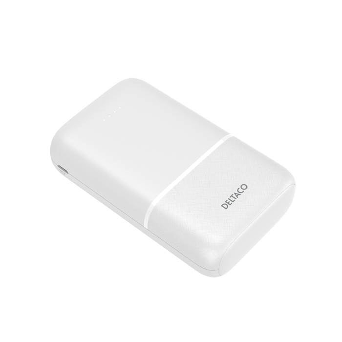 Powerbank 10 000 mAh med 2x USB-A och 1x USB-C Vit