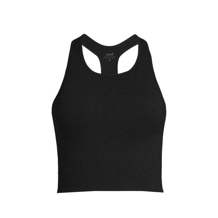 Multi Rib Seamless Padded Sports Top, Black - Casall Sportswear
