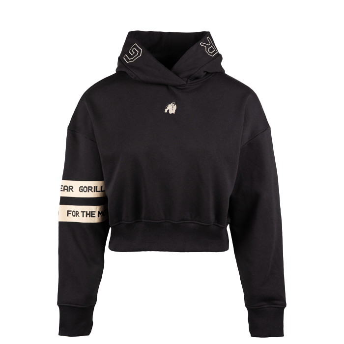 Tracey Cropped Hoodie, Black