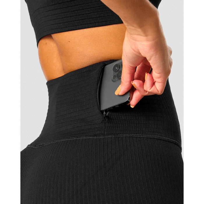 Ribbed Define Seamless Pocket Tights Svart