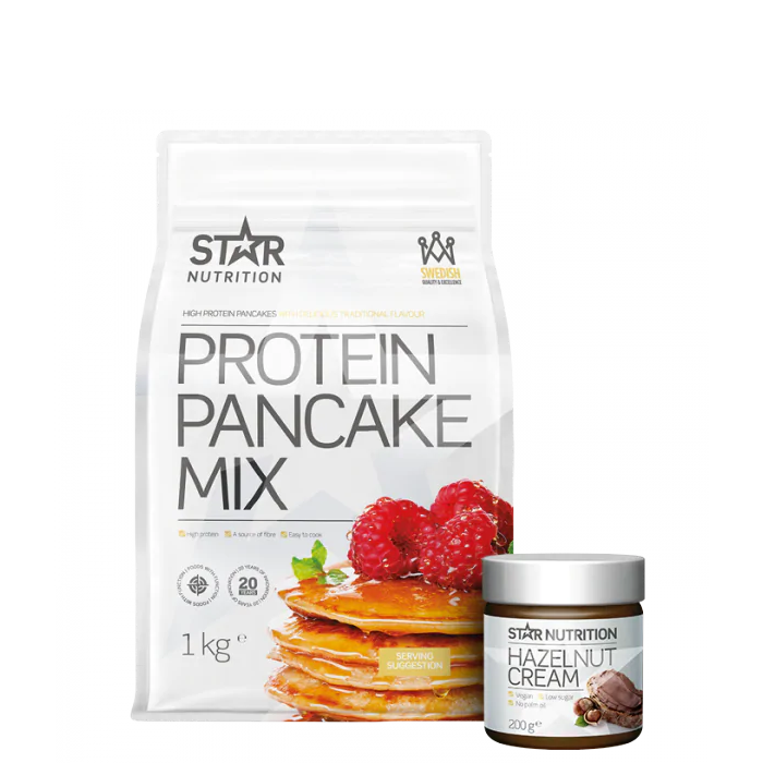 Proteinpannkakor 1 kg + Protein Hasselnötskräm 200 g
