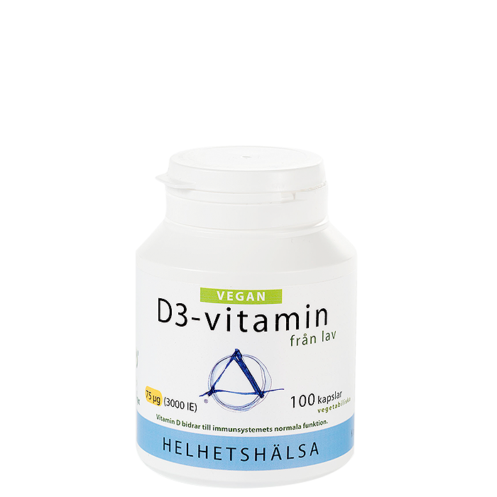 D3-vitamin Vegan 75 mcg, 3000 IE, 100 kapslar