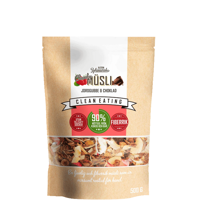 Müsli Chunky Jordgubbe & Choklad 500 g