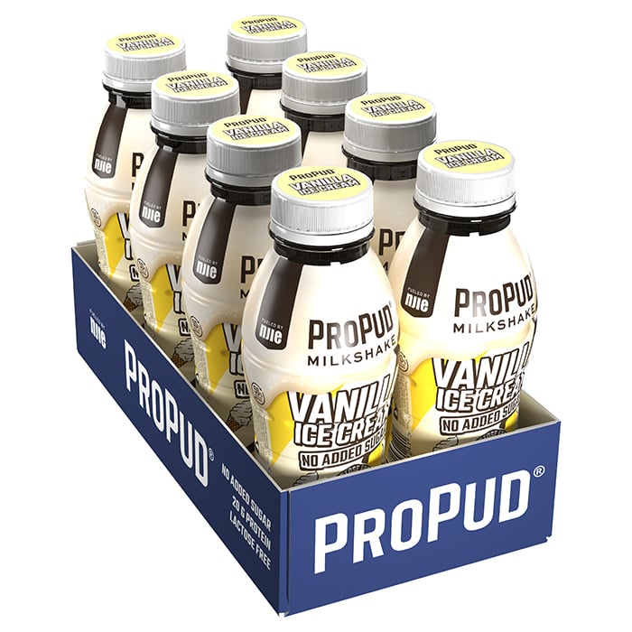 8 x ProPud Protein Milkshake, 330 ml, Vanilla Ice Cream