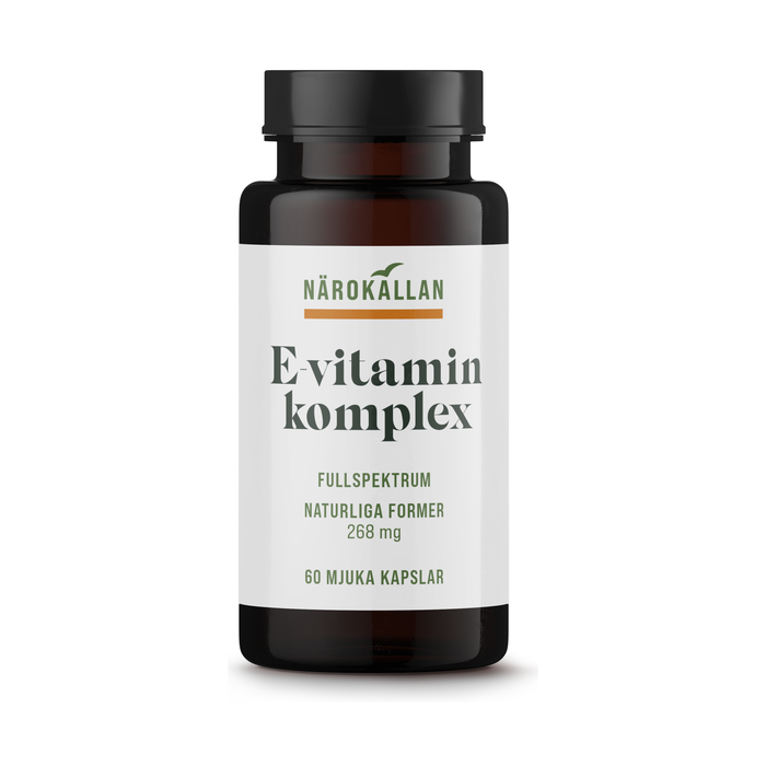 Förpackning med Närokällan E-Vitaminkomplex 400 IE, 60 kapslar