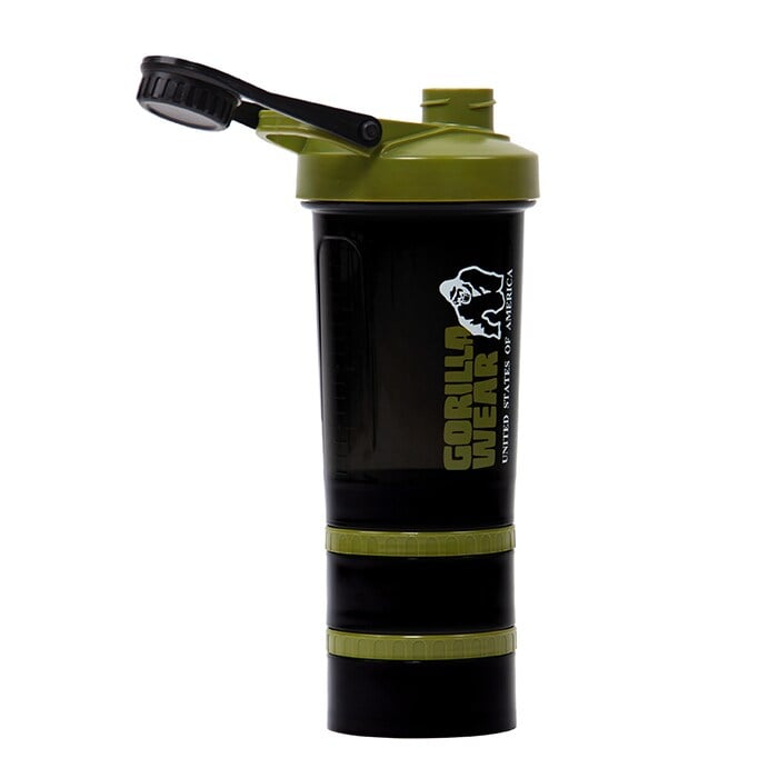 Shaker 2 Go Svart/Gr&ouml;n 500 ml + 130 ml x 2