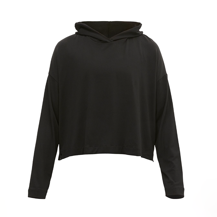 Soft Cropped Hoodie, Black