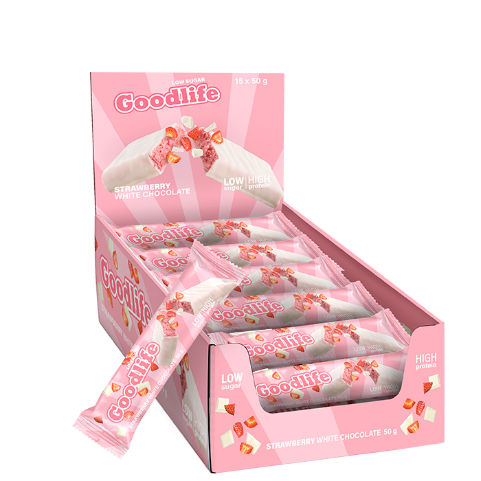 15 x Low Sugar Proteinbar 50 g strawberry_white_chocolate