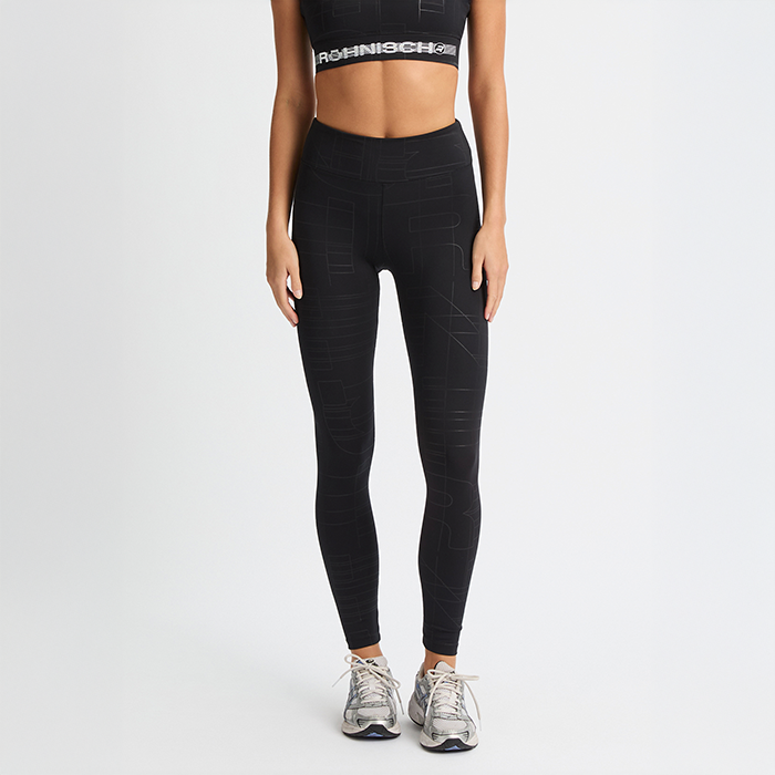 Logo Effect Emboss Tights Svart