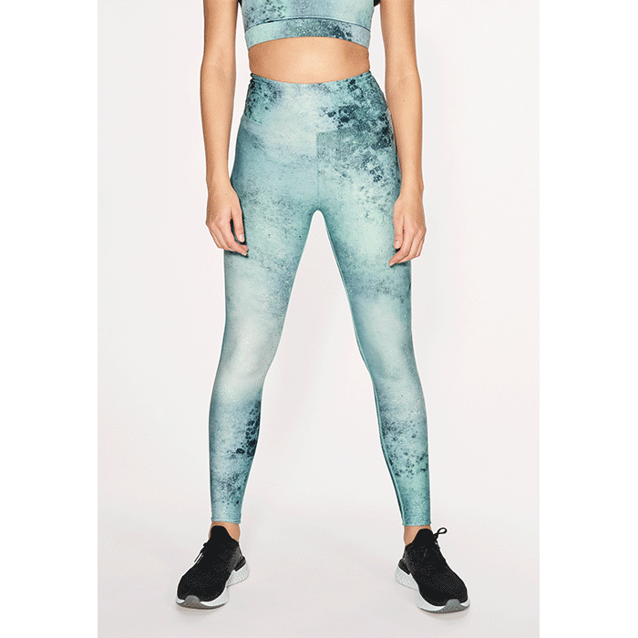 Bild av Flattering Keira Printed Tights, Green Space Dyed