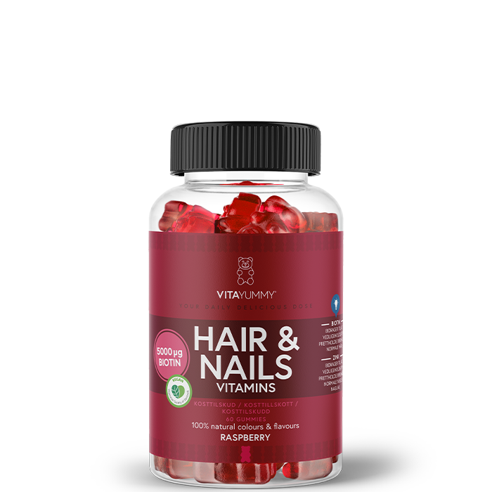 VitaYummy Hair & Nails Vitamins Raspberry Vingummibjörnar 60 tuggtabletter