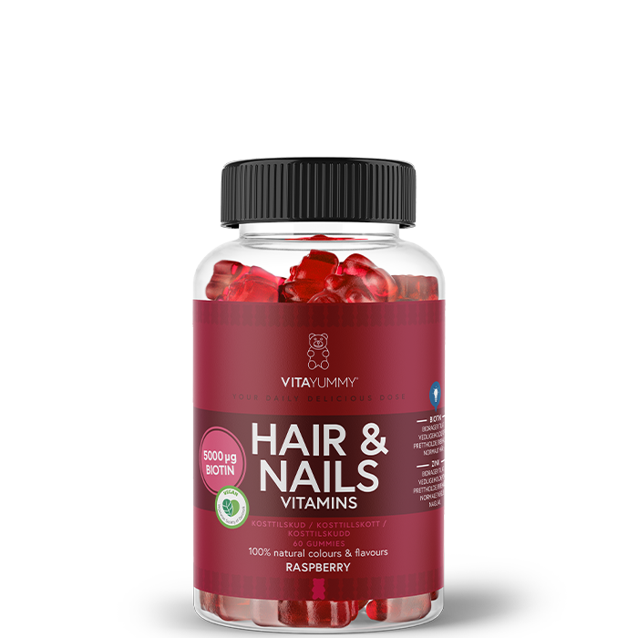 Hår & Naglar Hallon 60 Gummies