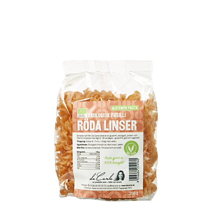 Bild av Röda Linser Ekologisk Fusilli, 250 g
